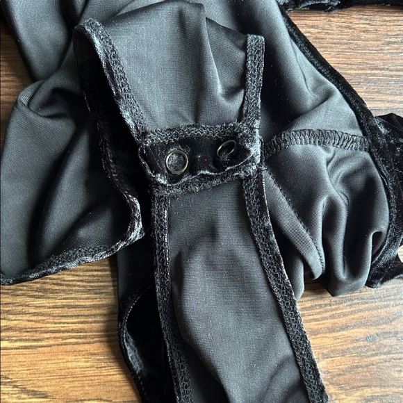 Forever 21 Black Velvet Bodysuit | Black Velvet Onesie | Black Velvet | - Picture 8 of 8
